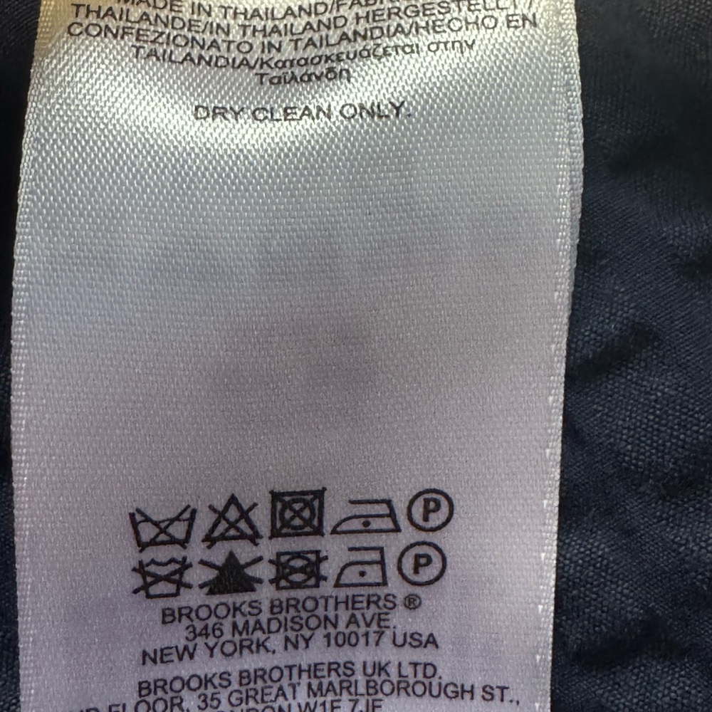 Brooks Brothers Navy Textured Short Sleeve Belted Dress - Picture 11 of 14